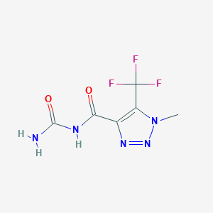 molecular formula C6H6F3N5O2 B2852907 [1-methyl-5-(trifluoromethyl)-1H-1,2,3-triazole-4-carbonyl]urea CAS No. 2290196-91-5