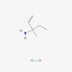 molecular formula C6H14ClN B2852910 3-Methylpent-1-en-3-amine hydrochloride CAS No. 2172097-50-4