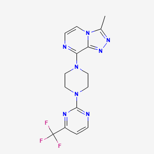 molecular formula C15H15F3N8 B2852911 2-(4-{3-Methyl-[1,2,4]triazolo[4,3-a]pyrazin-8-yl}piperazin-1-yl)-4-(trifluoromethyl)pyrimidine CAS No. 2097869-13-9
