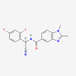 molecular formula C18H14F2N4O B2852913 N-[cyano(2,4-difluorophenyl)methyl]-1,2-dimethyl-1H-1,3-benzodiazole-5-carboxamide CAS No. 1355787-69-7