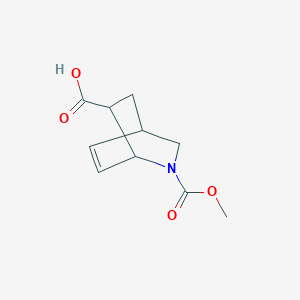 molecular formula C10H13NO4 B2852917 2-(Methoxycarbonyl)-2-azabicyclo[2.2.2]oct-7-ene-6-carboxylic acid CAS No. 1822965-71-8