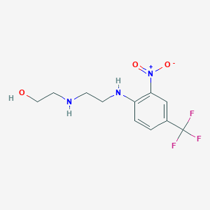 molecular formula C11H14F3N3O3 B2852919 2-[(2-{[2-Nitro-4-(trifluoromethyl)phenyl]amino}ethyl)amino]ethanol CAS No. 303139-99-3