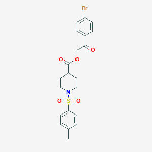 molecular formula C21H22BrNO5S B285292 2-(4-Bromophenyl)-2-oxoethyl 1-[(4-methylphenyl)sulfonyl]-4-piperidinecarboxylate 