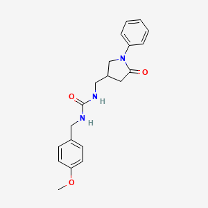molecular formula C20H23N3O3 B2852921 1-[(4-methoxyphenyl)methyl]-3-[(5-oxo-1-phenylpyrrolidin-3-yl)methyl]urea CAS No. 954695-83-1
