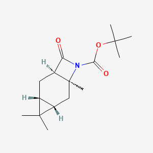 molecular formula C16H25NO3 B2852927 tert-butyl (1R,3R,5S,7S)-4,4,7-trimethyl-9-oxo-8-azatricyclo[5.2.0.0^{3,5}]nonane-8-carboxylate CAS No. 654680-57-6