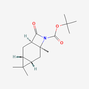 molecular formula C16H25NO3 B2852927 tert-butyl (1R,3R,5S,7S/1S,3S,5R,7R)-4,4,7-trimethyl-9-oxo-8-azatricyclo[5.2.0.03,5]nonane-8-carboxylate CAS No. 654680-57-6