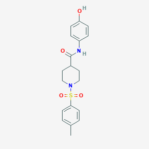 molecular formula C19H22N2O4S B285294 N-(4-hydroxyphenyl)-1-[(4-methylphenyl)sulfonyl]-4-piperidinecarboxamide 