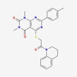 5-((2-(3,4-dihydroquinolin-1(2H)-yl)-2-oxoethyl)thio)-1,3-dimethyl-7-(p-tolyl)pyrimido[4,5-d]pyrimidine-2,4(1H,3H)-dione