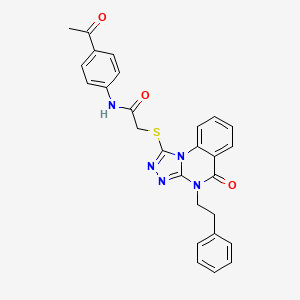 N-(4-acetylphenyl)-2-((5-oxo-4-phenethyl-4,5-dihydro-[1,2,4]triazolo[4,3-a]quinazolin-1-yl)thio)acetamide