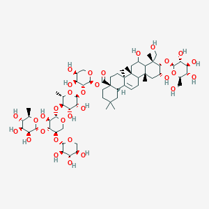 [(2S,3R,4S,5S)-3-[(2S,3R,4S,5R,6S)-3,4-dihydroxy-5-[(2S,3R,4R,5R)-3-hydroxy-4-[(2R,3S,4S,5S,6R)-3,4,5-trihydroxy-6-methyloxan-2-yl]oxy-5-[(2S,3R,4S,5R)-3,4,5-trihydroxyoxan-2-yl]oxyoxan-2-yl]oxy-6-methyloxan-2-yl]oxy-4,5-dihydroxyoxan-2-yl] (4aS,6aS,6bR,8R,9R,10S,11R,12aR,14bS)-8,11-dihydroxy-9-(hydroxymethyl)-2,2,6a,6b,9,12a-hexamethyl-10-[(2R,3R,4S,5S,6R)-3,4,5-trihydroxy-6-(hydroxymethyl)oxan-2-yl]oxy-1,3,4,5,6,6a,7,8,8a,10,11,12,13,14b-tetradecahydropicene-4a-carboxylate