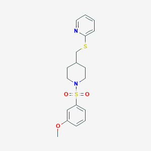 2-(((1-((3-Methoxyphenyl)sulfonyl)piperidin-4-yl)methyl)thio)pyridine
