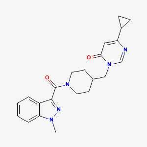 6-cyclopropyl-3-{[1-(1-methyl-1H-indazole-3-carbonyl)piperidin-4-yl]methyl}-3,4-dihydropyrimidin-4-one