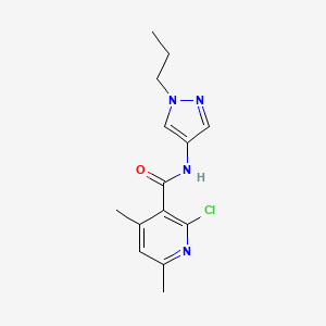 molecular formula C14H17ClN4O B2852969 2-chloro-4,6-dimethyl-N-(1-propyl-1H-pyrazol-4-yl)pyridine-3-carboxamide CAS No. 1797739-64-0