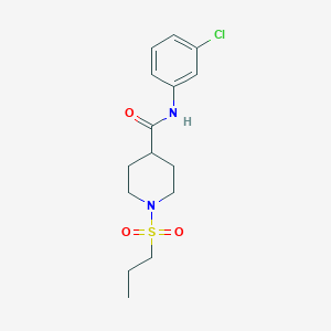 molecular formula C15H21ClN2O3S B285297 N-(3-chlorophenyl)-1-(propylsulfonyl)-4-piperidinecarboxamide 