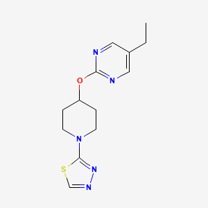 molecular formula C13H17N5OS B2852972 2-[4-(5-Ethylpyrimidin-2-yl)oxypiperidin-1-yl]-1,3,4-thiadiazole CAS No. 2380169-46-8