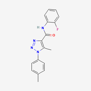 molecular formula C17H15FN4O B2852973 N-(2-fluorophenyl)-5-methyl-1-(4-methylphenyl)-1H-1,2,3-triazole-4-carboxamide CAS No. 866871-82-1
