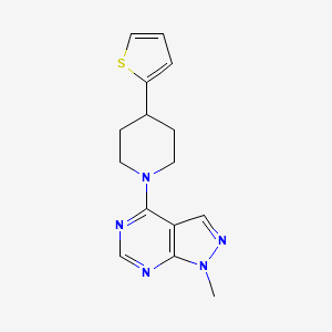 molecular formula C15H17N5S B2852977 1-Methyl-4-(4-thiophen-2-ylpiperidin-1-yl)pyrazolo[3,4-d]pyrimidine CAS No. 2380184-52-9