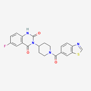molecular formula C21H17FN4O3S B2852981 3-(1-(benzo[d]thiazole-6-carbonyl)piperidin-4-yl)-6-fluoroquinazoline-2,4(1H,3H)-dione CAS No. 2034348-50-8
