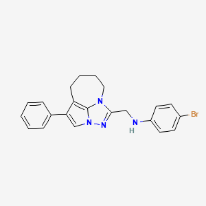 molecular formula C22H21BrN4 B2852999 4-bromo-N-((1-phenyl-5,6,7,8-tetrahydro-2a,3,4a-triazacyclopenta[cd]azulen-4-yl)methyl)aniline CAS No. 325833-98-5