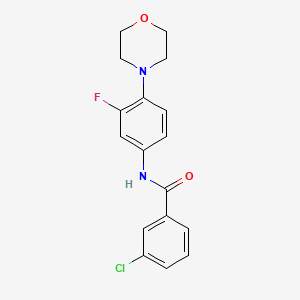3-chloro-N-(3-fluoro-4-morpholinophenyl)benzenecarboxamide