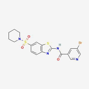 5-bromo-N-(6-(piperidin-1-ylsulfonyl)benzo[d]thiazol-2-yl)nicotinamide