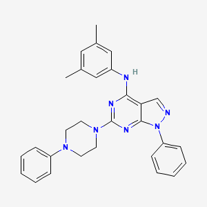 molecular formula C29H29N7 B2853085 N-(3,5-dimethylphenyl)-1-phenyl-6-(4-phenylpiperazin-1-yl)-1H-pyrazolo[3,4-d]pyrimidin-4-amine CAS No. 946288-55-7