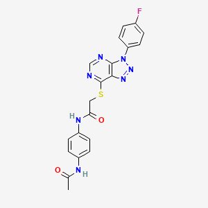 molecular formula C20H16FN7O2S B2853090 N-(4-acetamidophenyl)-2-((3-(4-fluorophenyl)-3H-[1,2,3]triazolo[4,5-d]pyrimidin-7-yl)thio)acetamide CAS No. 863460-24-6