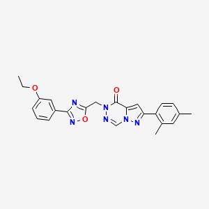 molecular formula C24H22N6O3 B2853113 2-(2,4-dimethylphenyl)-5-{[3-(3-ethoxyphenyl)-1,2,4-oxadiazol-5-yl]methyl}-4H,5H-pyrazolo[1,5-d][1,2,4]triazin-4-one CAS No. 1251687-78-1