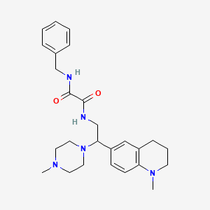 molecular formula C26H35N5O2 B2853127 N'-benzyl-N-[2-(1-methyl-1,2,3,4-tetrahydroquinolin-6-yl)-2-(4-methylpiperazin-1-yl)ethyl]ethanediamide CAS No. 921901-39-5
