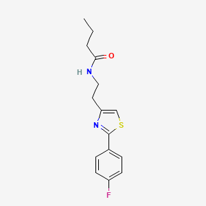 molecular formula C15H17FN2OS B2853128 N-{2-[2-(4-fluorophenyl)-1,3-thiazol-4-yl]ethyl}butanamide CAS No. 946251-49-6