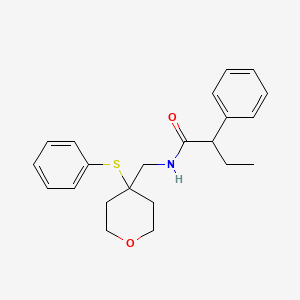 B2853132 2-phenyl-N-((4-(phenylthio)tetrahydro-2H-pyran-4-yl)methyl)butanamide CAS No. 1797586-30-1