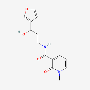molecular formula C14H16N2O4 B2853137 N-(3-(furan-3-yl)-3-hydroxypropyl)-1-methyl-2-oxo-1,2-dihydropyridine-3-carboxamide CAS No. 1428359-41-4