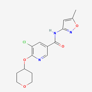 molecular formula C15H16ClN3O4 B2853168 5-chloro-N-(5-methyl-1,2-oxazol-3-yl)-6-(oxan-4-yloxy)pyridine-3-carboxamide CAS No. 1904245-50-6