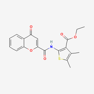 molecular formula C19H17NO5S B2853209 ethyl 4,5-dimethyl-2-(4-oxo-4H-chromene-2-carboxamido)thiophene-3-carboxylate CAS No. 361478-55-9