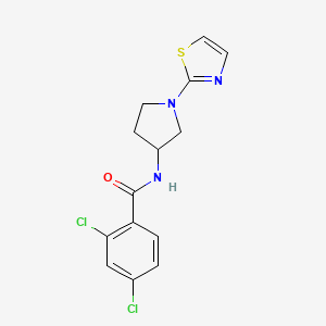 molecular formula C14H13Cl2N3OS B2853226 2,4-Dichloro-N-[1-(1,3-thiazol-2-yl)pyrrolidin-3-yl]benzamide CAS No. 1797018-63-3