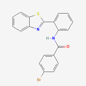 molecular formula C20H13BrN2OS B2853246 N-[2-(1,3-benzothiazol-2-yl)phenyl]-4-bromobenzamide CAS No. 477569-50-9