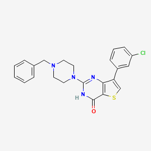 molecular formula C23H21ClN4OS B2853247 2-(4-benzylpiperazin-1-yl)-7-(3-chlorophenyl)thieno[3,2-d]pyrimidin-4(3H)-one CAS No. 1242965-21-4