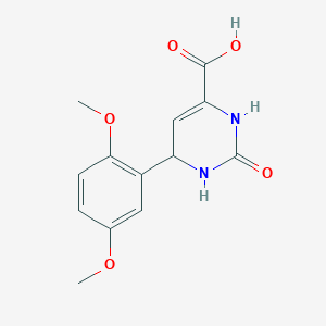 molecular formula C13H14N2O5 B2853265 6-(2,5-Dimethoxyphenyl)-2-oxo-1,2,3,6-tetrahydro-4-pyrimidinecarboxylic acid CAS No. 477848-85-4