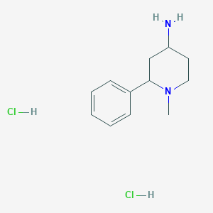 molecular formula C12H20Cl2N2 B2853282 1-Methyl-2-phenylpiperidin-4-amine dihydrochloride CAS No. 93138-56-8