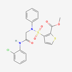 molecular formula C20H17ClN2O5S2 B2853290 methyl 3-({[(2-chlorophenyl)carbamoyl]methyl}(phenyl)sulfamoyl)thiophene-2-carboxylate CAS No. 895264-91-2