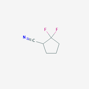 molecular formula C6H7F2N B2853329 2,2-Difluorocyclopentane-1-carbonitrile CAS No. 1781037-41-9