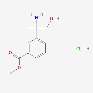molecular formula C11H16ClNO3 B2853358 Methyl 3-(2-amino-1-hydroxypropan-2-yl)benzoate;hydrochloride CAS No. 2247103-97-3