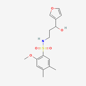 molecular formula C16H21NO5S B2853409 N-(3-(furan-3-yl)-3-hydroxypropyl)-2-methoxy-4,5-dimethylbenzenesulfonamide CAS No. 1428372-18-2