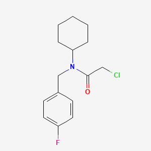 2-chloro-N-cyclohexyl-N-[(4-fluorophenyl)methyl]acetamide
