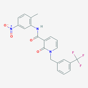 molecular formula C21H16F3N3O4 B2853425 N-(2-methyl-5-nitrophenyl)-2-oxo-1-(3-(trifluoromethyl)benzyl)-1,2-dihydropyridine-3-carboxamide CAS No. 941989-66-8