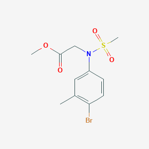 molecular formula C11H14BrNO4S B2853427 Methyl N-(4-bromo-3-methylphenyl)-N-(methylsulfonyl)glycinate CAS No. 827010-25-3