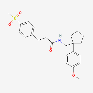 N-((1-(4-methoxyphenyl)cyclopentyl)methyl)-3-(4-(methylsulfonyl)phenyl)propanamide