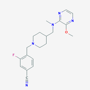 3-Fluoro-4-[[4-[[(3-methoxypyrazin-2-yl)-methylamino]methyl]piperidin-1-yl]methyl]benzonitrile