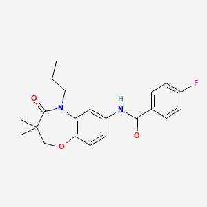 N-(3,3-dimethyl-4-oxo-5-propyl-2,3,4,5-tetrahydrobenzo[b][1,4]oxazepin-7-yl)-4-fluorobenzamide