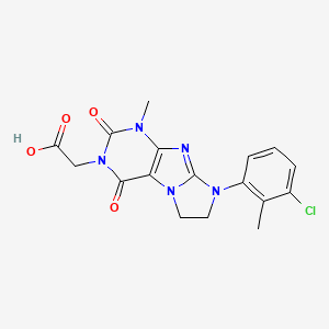 2-[6-(3-Chloro-2-methylphenyl)-4-methyl-1,3-dioxo-7,8-dihydropurino[7,8-a]imidazol-2-yl]acetic acid